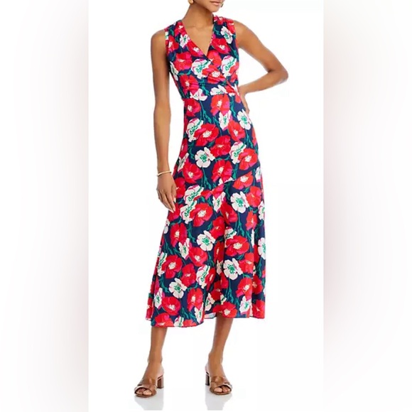 NWOT Sam Edelman Crossover V-Neck Floral Flowy Sleeveless Dress - Picture 5 of 11